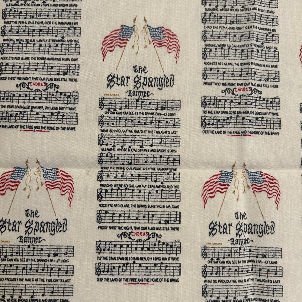 Star Spangled Banner National Anthem Patriotic Cotton Fabric